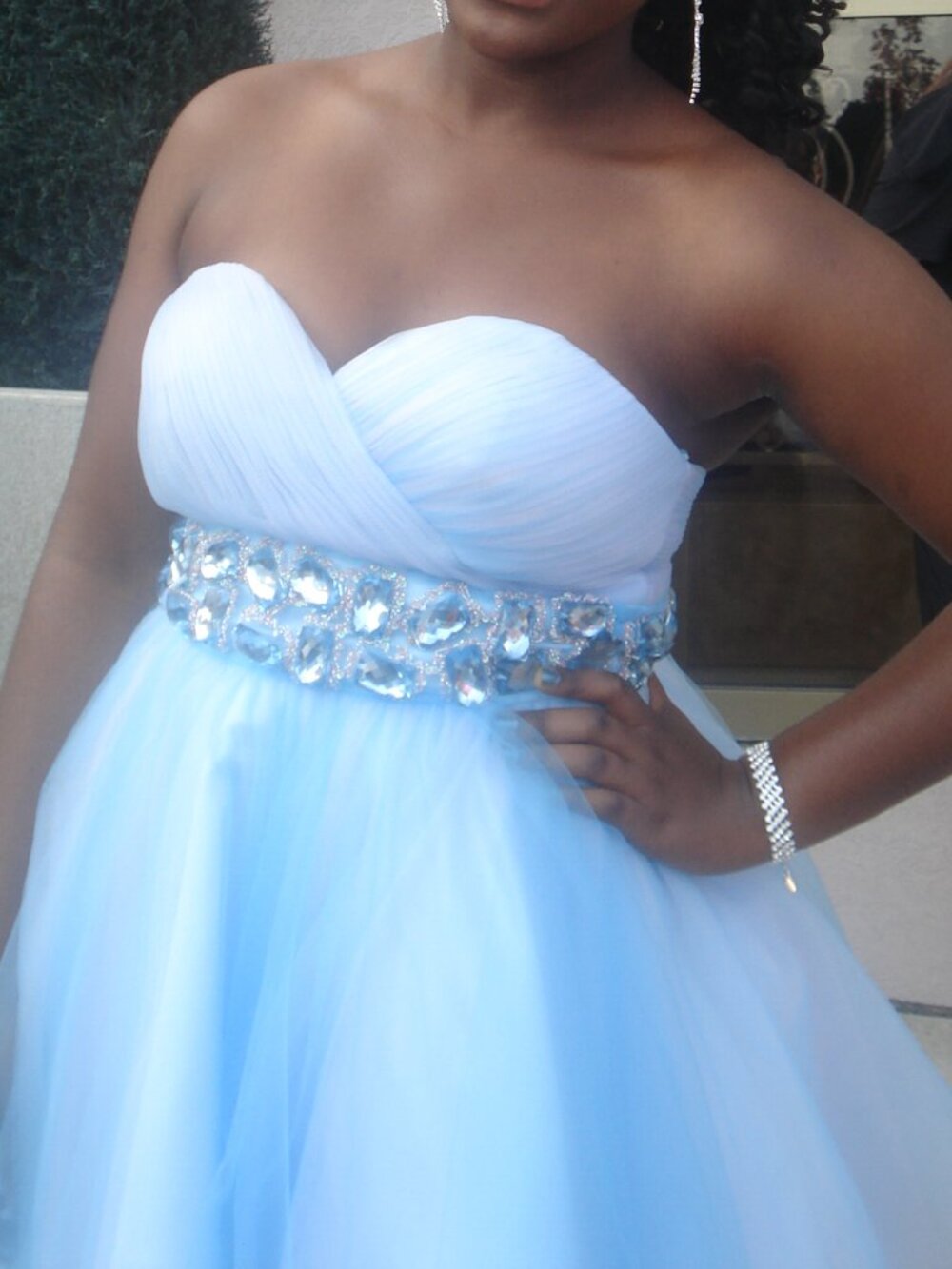 Blue Formal Dress with Gem Details | Women’s Size 8 | Graduation / Wedding Guest